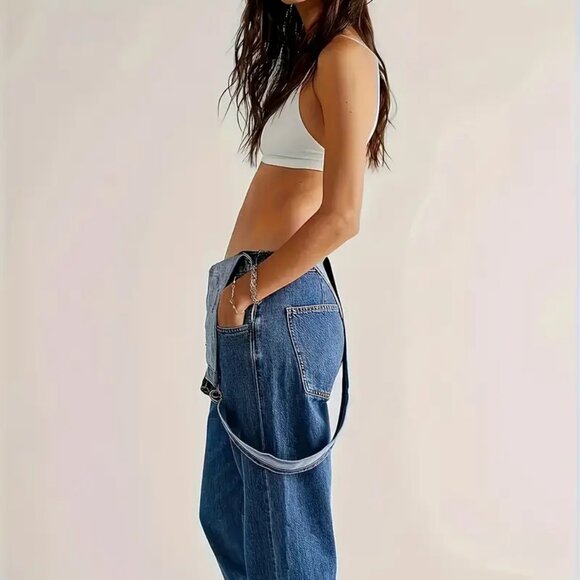 Royal Blue Utility Overall Jumpsuit - Picture 2 of 5